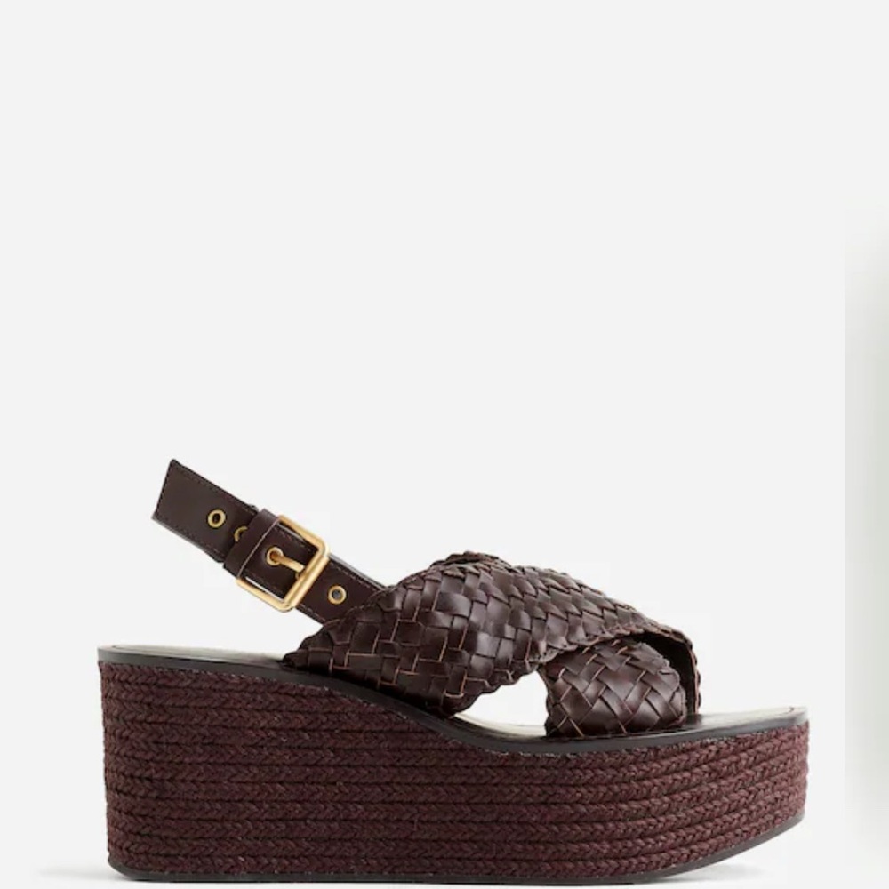 Madewell Dark Brown Woven Platform Sandals